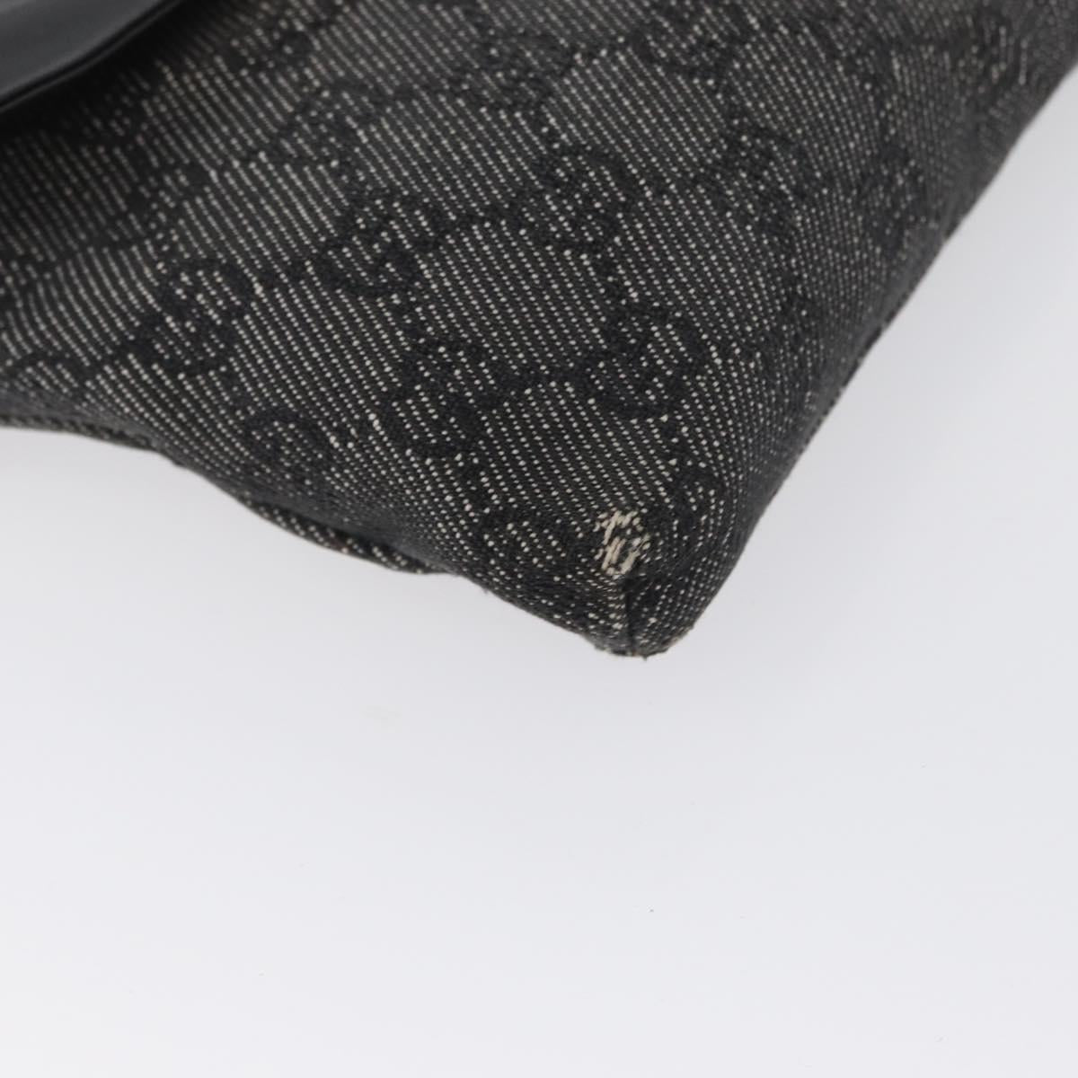 GUCCI GG Canvas Waist bag Black Silver 28566 Auth 172746