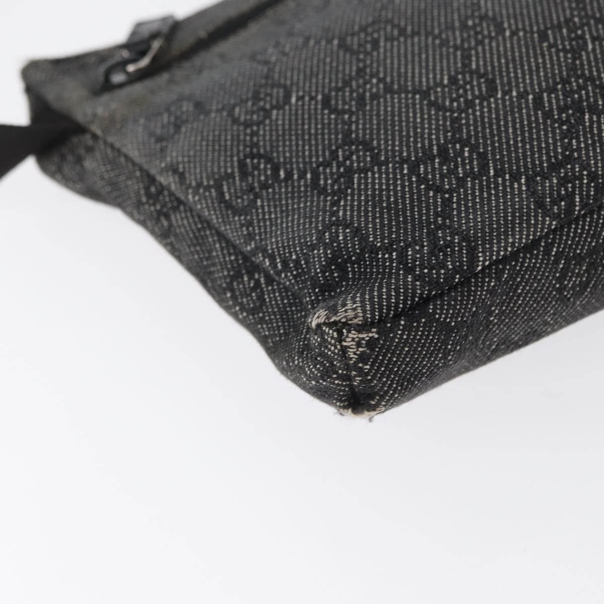 GUCCI GG Canvas Waist bag Black Silver 28566 Auth 172746