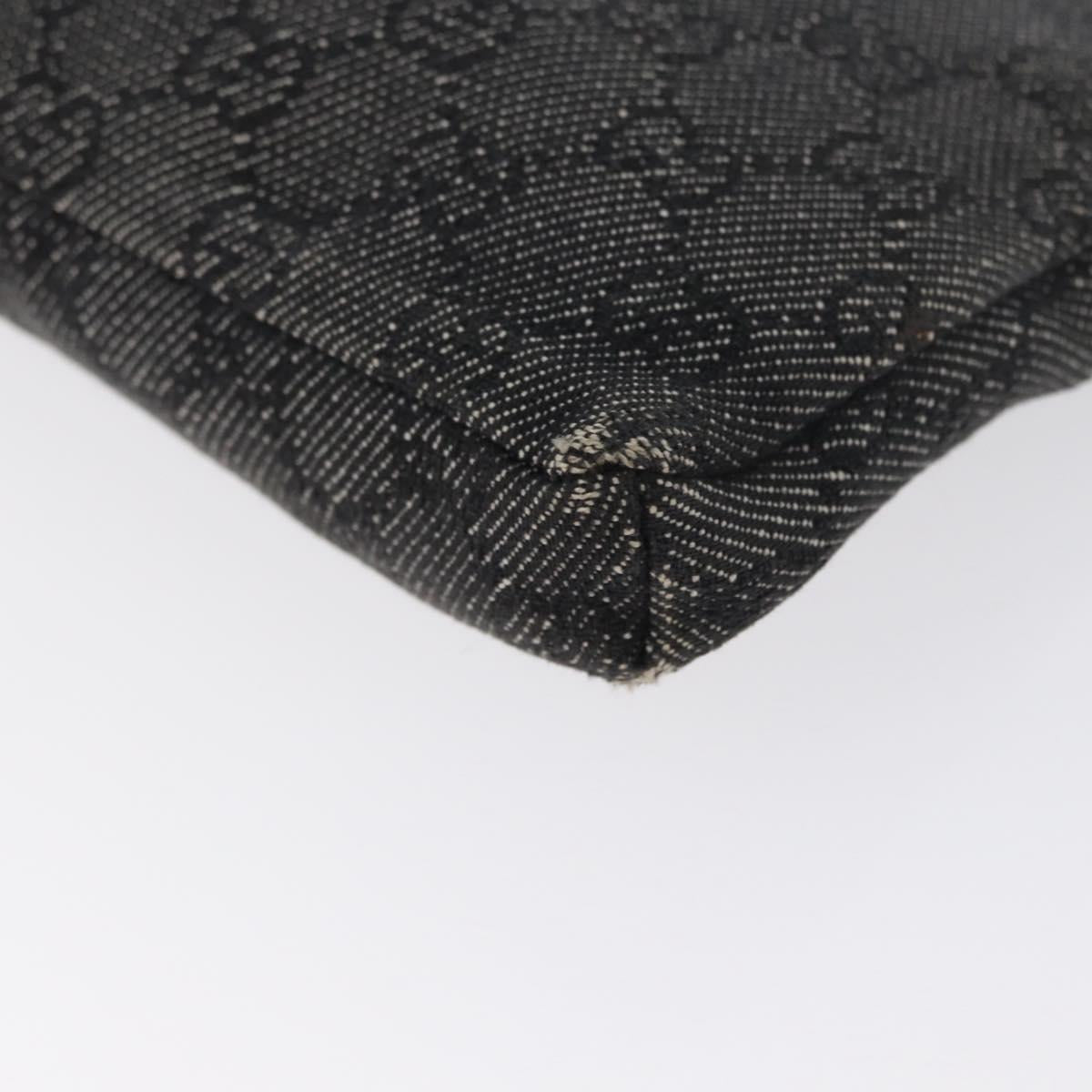GUCCI GG Canvas Waist bag Black Silver 28566 Auth 172746