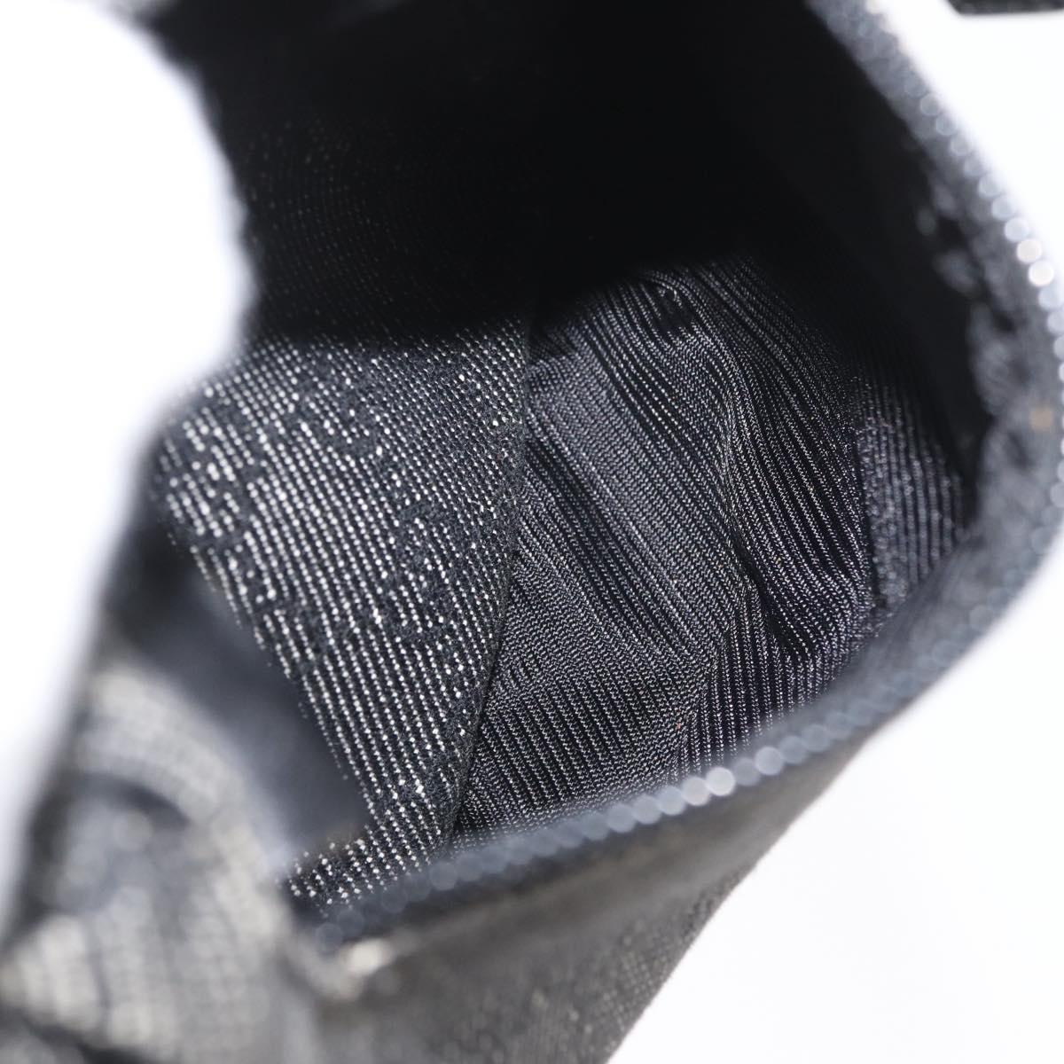 GUCCI GG Canvas Waist bag Black Silver 28566 Auth 172746