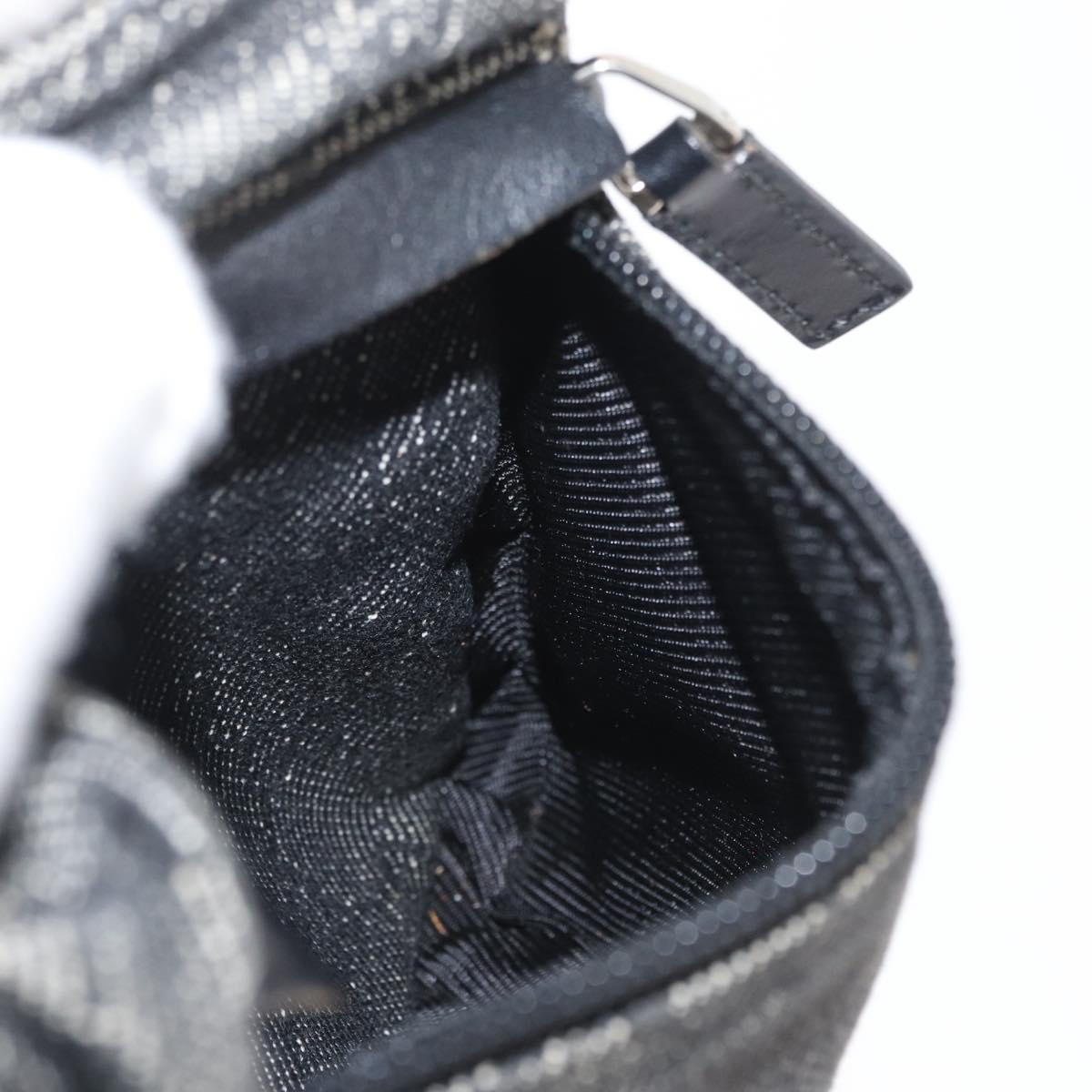 GUCCI GG Canvas Waist bag Black Silver 28566 Auth 172746