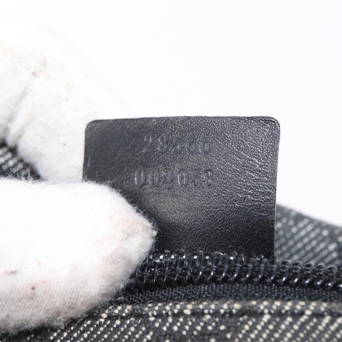 GUCCI GG Canvas Waist bag Black Silver 28566 Auth 172746