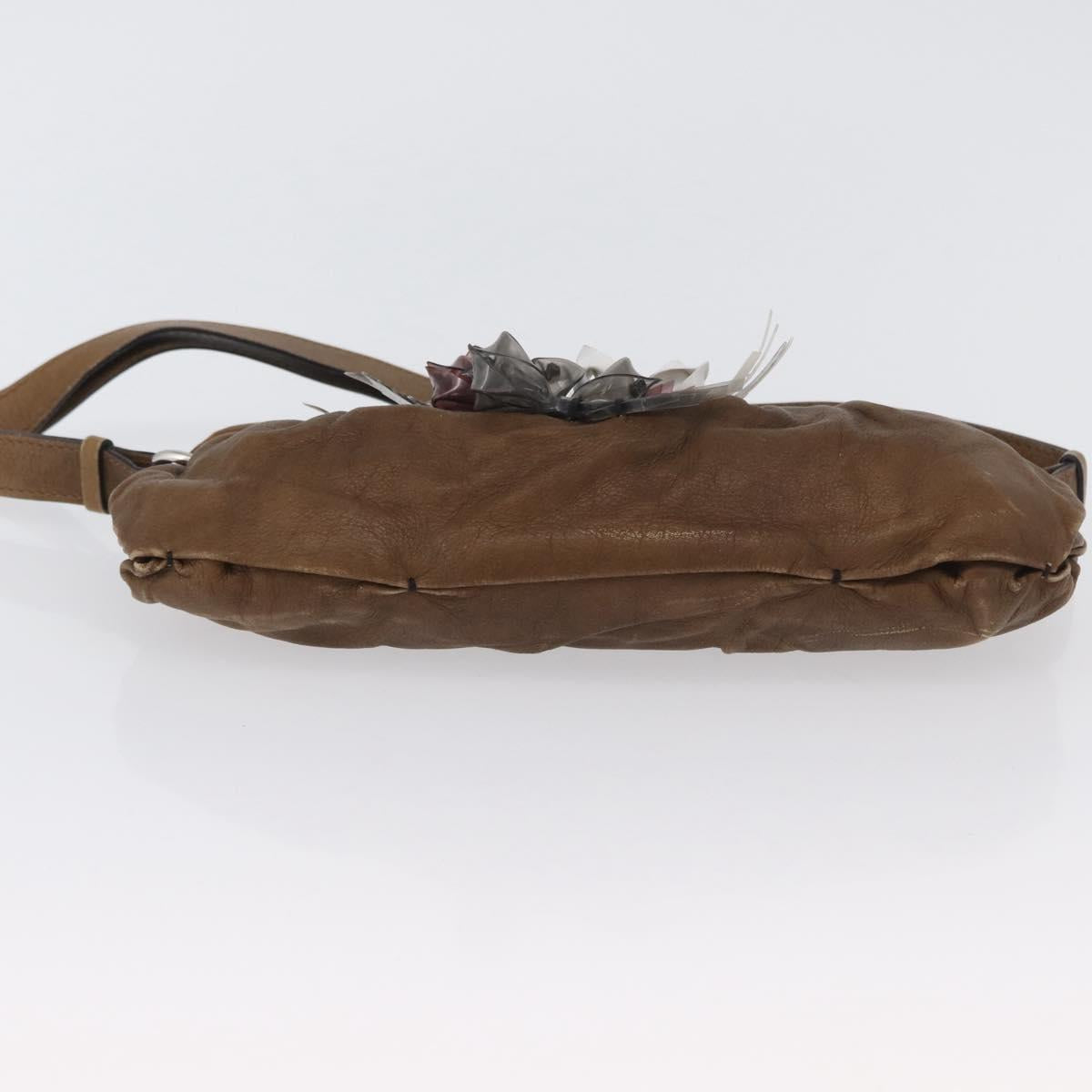 Chloe Shoulder Bag Leather Brown Silver Auth 172747