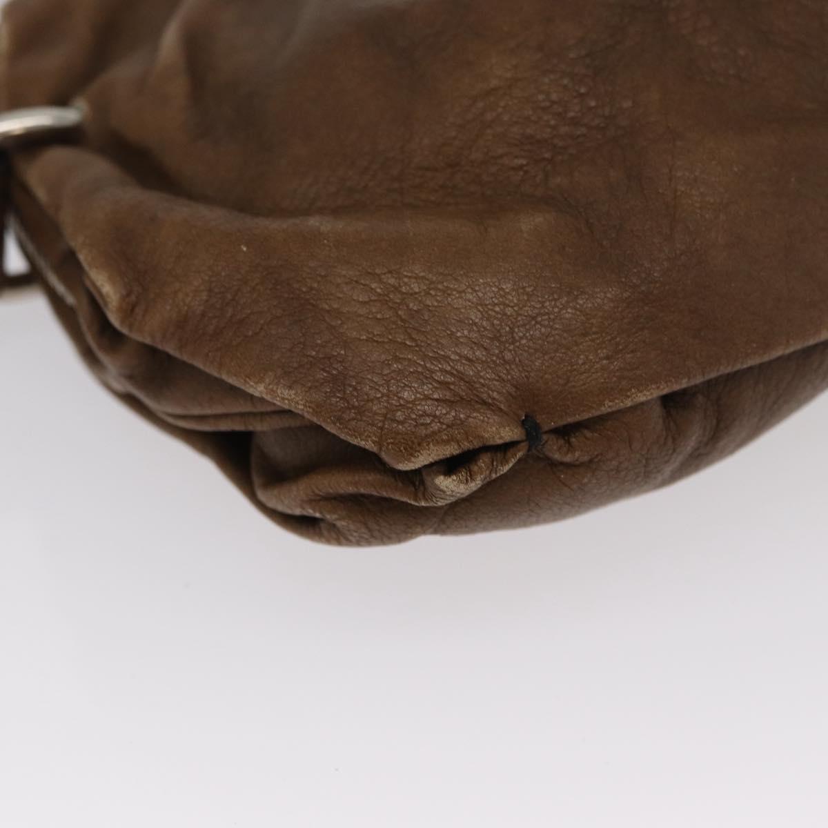 Chloe Shoulder Bag Leather Brown Silver Auth 172747