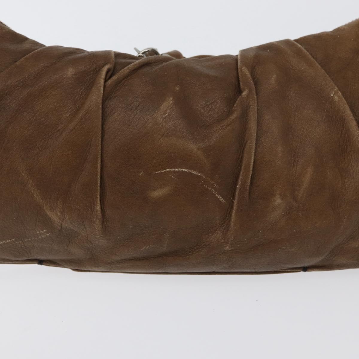Chloe Shoulder Bag Leather Brown Silver Auth 172747