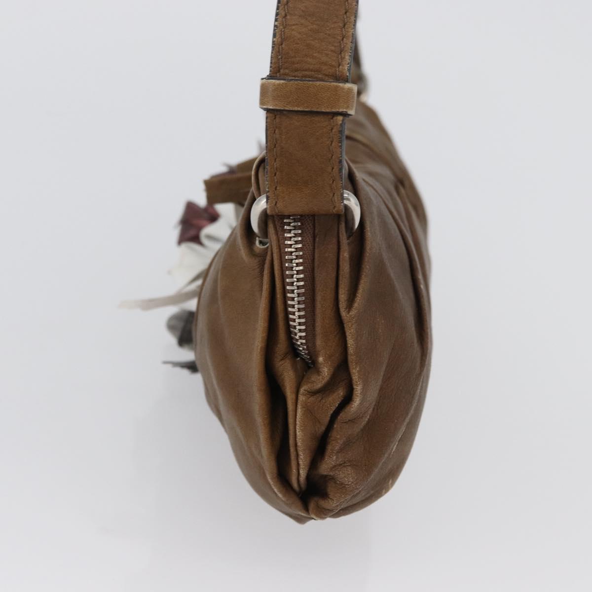 Chloe Shoulder Bag Leather Brown Silver Auth 172747