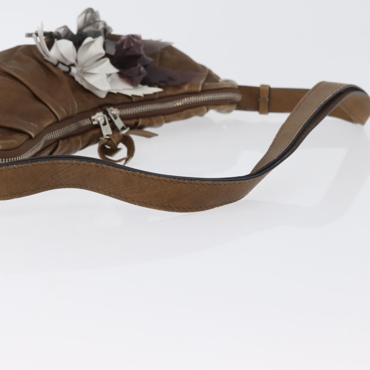 Chloe Shoulder Bag Leather Brown Silver Auth 172747