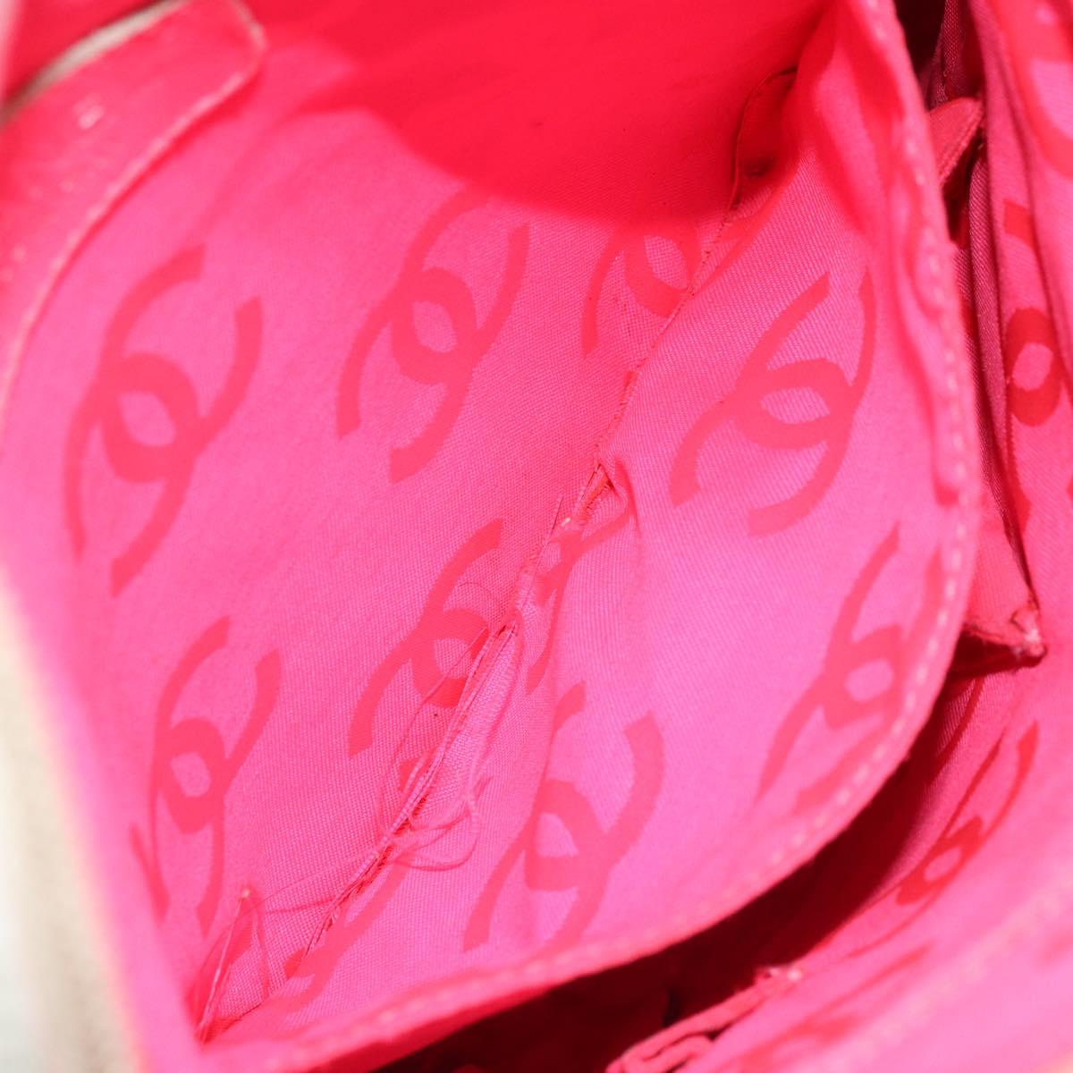 CHANEL Cambon Line Shoulder Bag Lamb Skin White Black CC Auth 172750