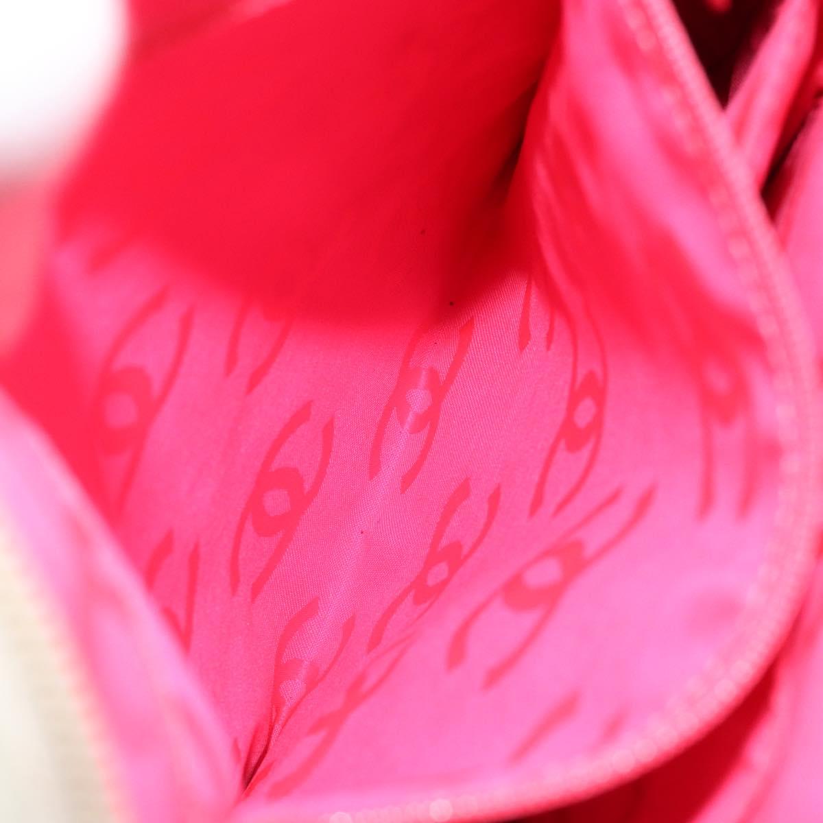 CHANEL Cambon Line Shoulder Bag Lamb Skin White Black CC Auth 172750