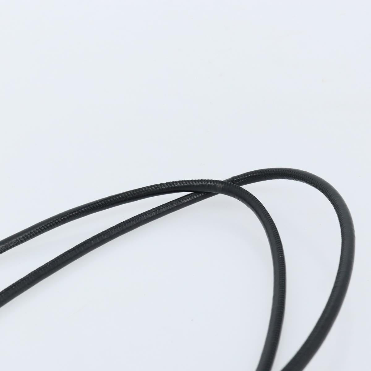 CHANEL Cambon Line Shoulder Bag Lamb Skin White Black CC Auth 172750