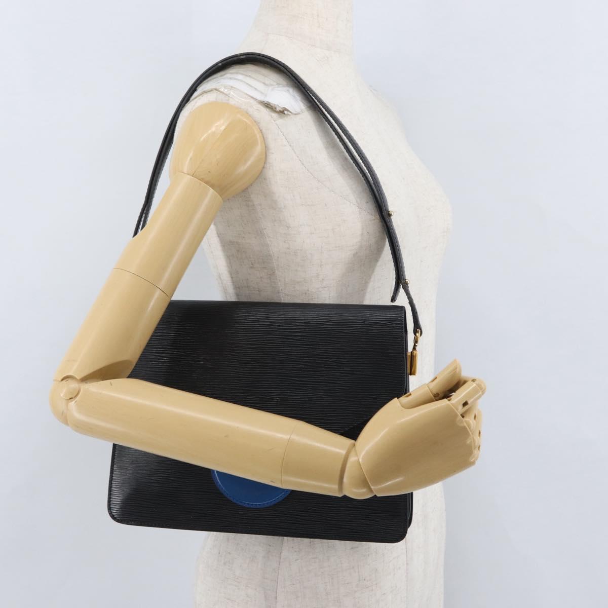 LOUIS VUITTON Epi Osh Shoulder Bag Black Blue M52445 LV Auth 172755