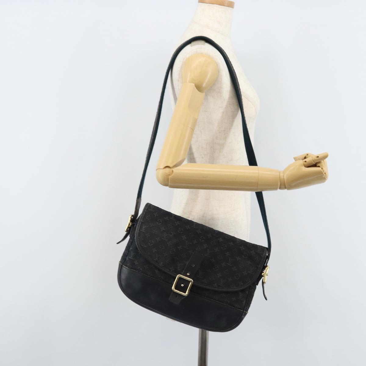 LOUIS VUITTON Monogram Mini Belanger Shoulder Bag Black M92672 LV Auth 172756