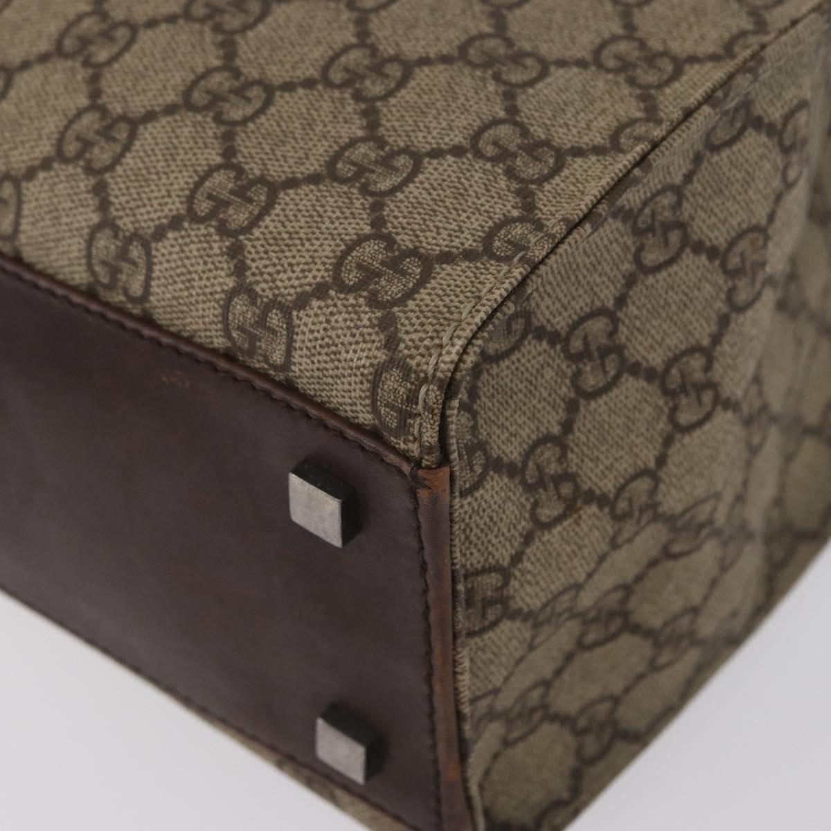 GUCCI GG Supreme Tote Bag PVC Beige 91249 Auth 172761