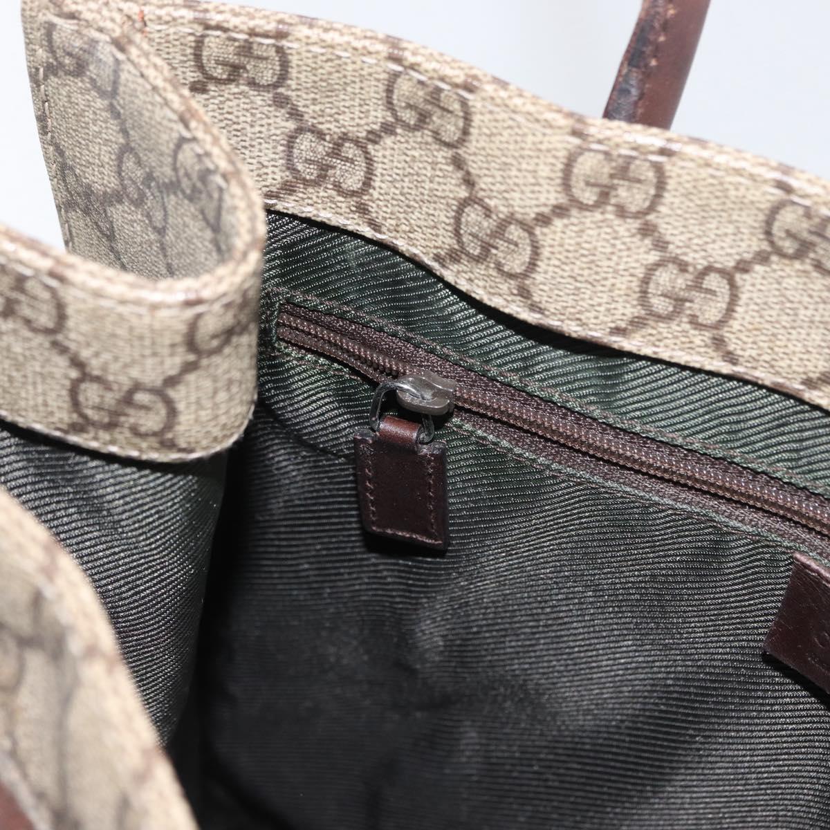 GUCCI GG Supreme Tote Bag PVC Beige 91249 Auth 172761