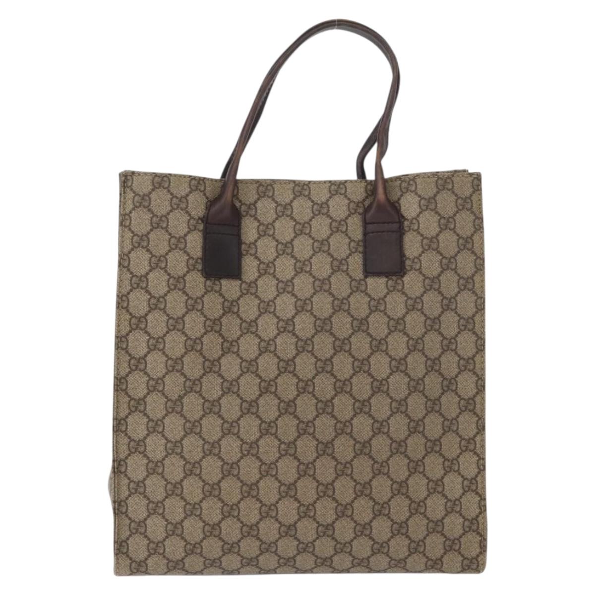 GUCCI GG Supreme Tote Bag PVC Beige 91249 Auth 172761