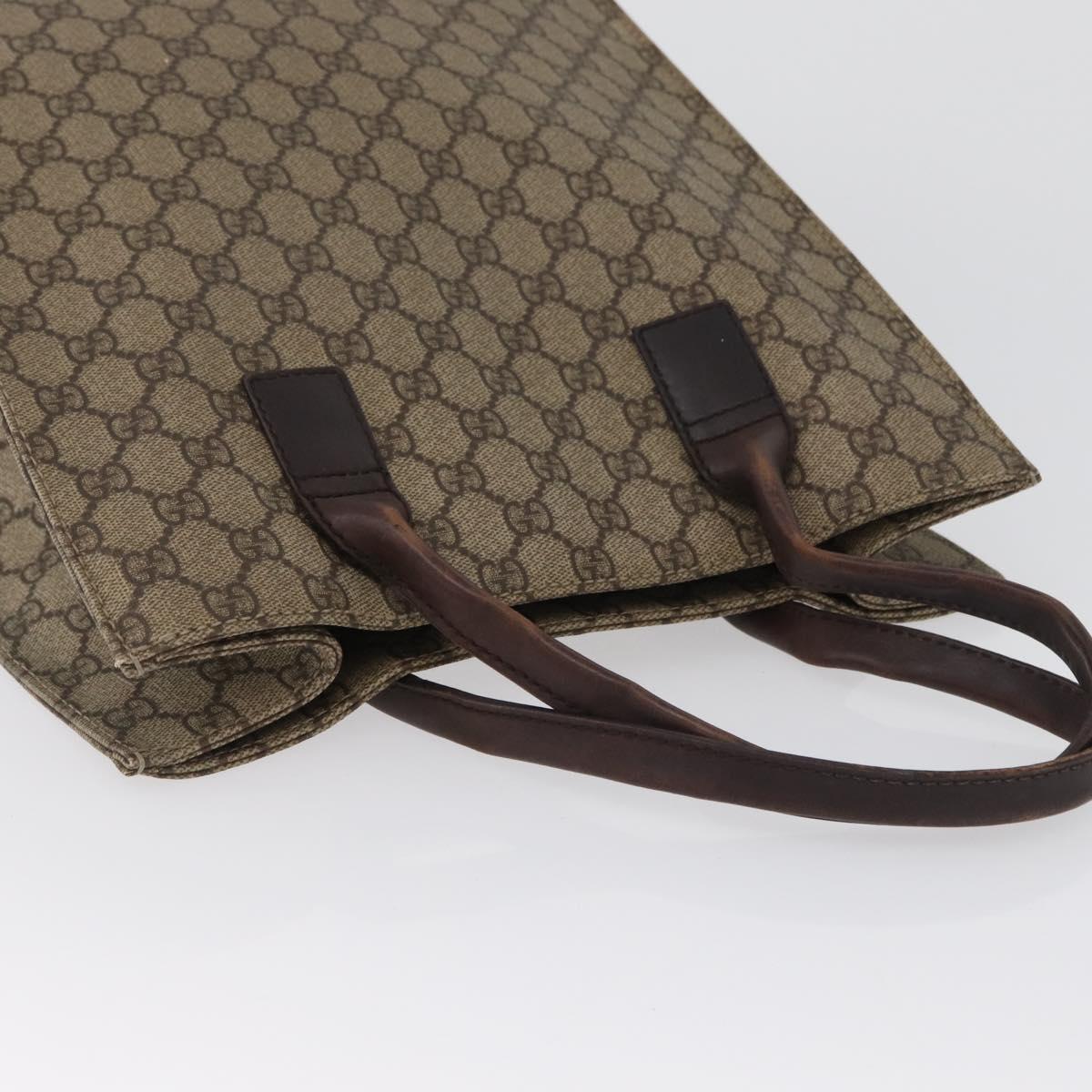 GUCCI GG Supreme Tote Bag PVC Beige 91249 Auth 172761