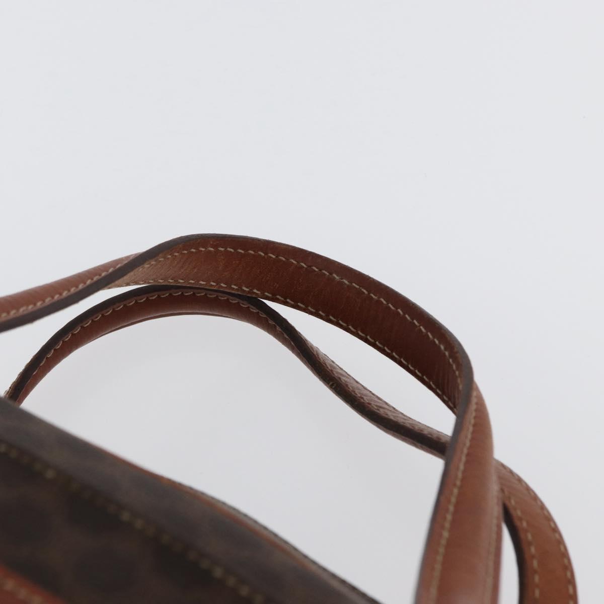 CELINE Macadam Canvas Hand Bag PVC Leather Brown Gold Auth 172767
