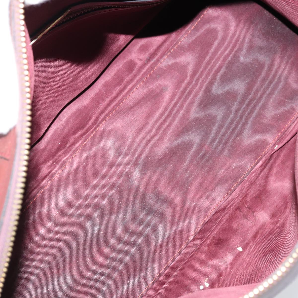 CARTIER Must Line Hand Bag Leather Bordeaux Gold Auth 172770