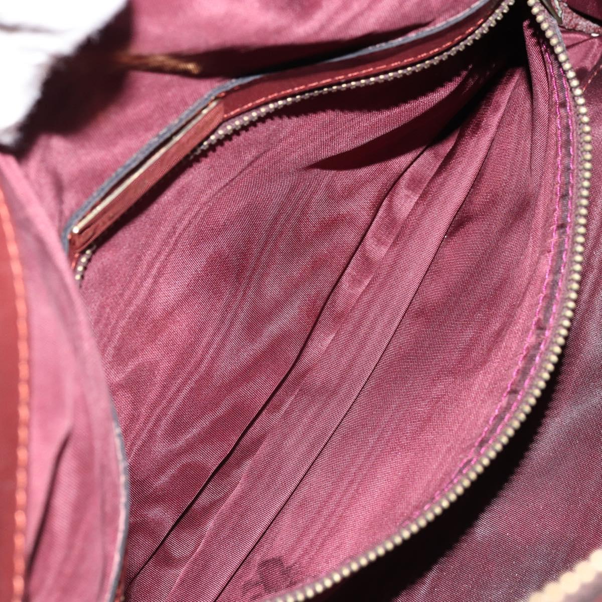 CARTIER Must Line Hand Bag Leather Bordeaux Gold Auth 172770