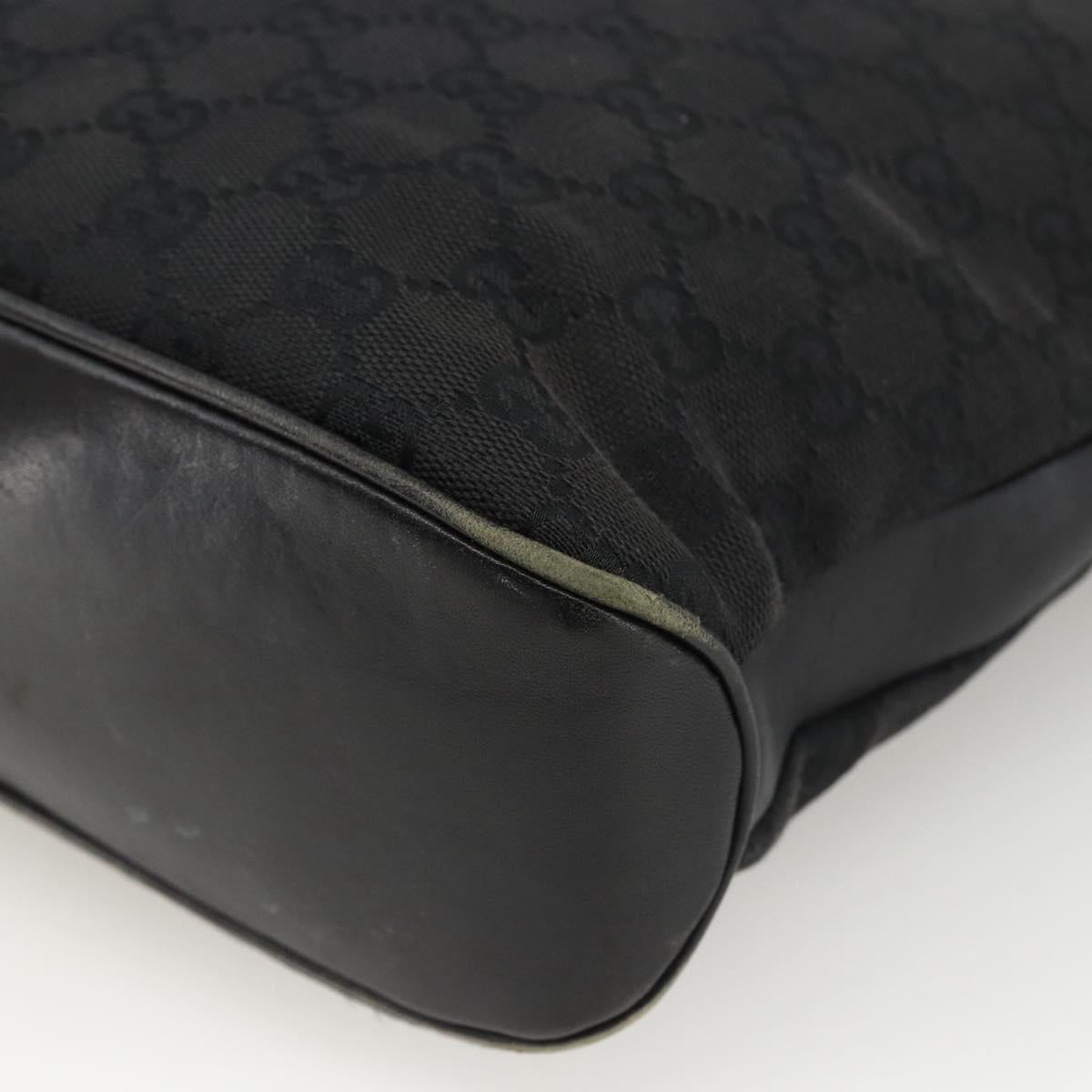 GUCCI GG Canvas Shoulder Bag Black Silver 109097 Auth 172771