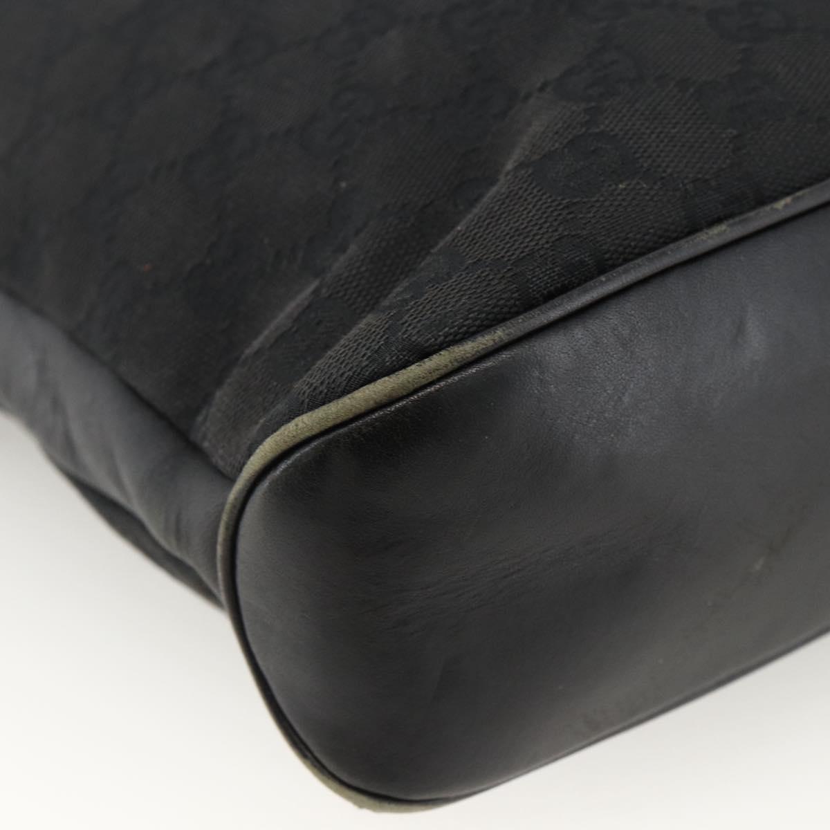 GUCCI GG Canvas Shoulder Bag Black Silver 109097 Auth 172771