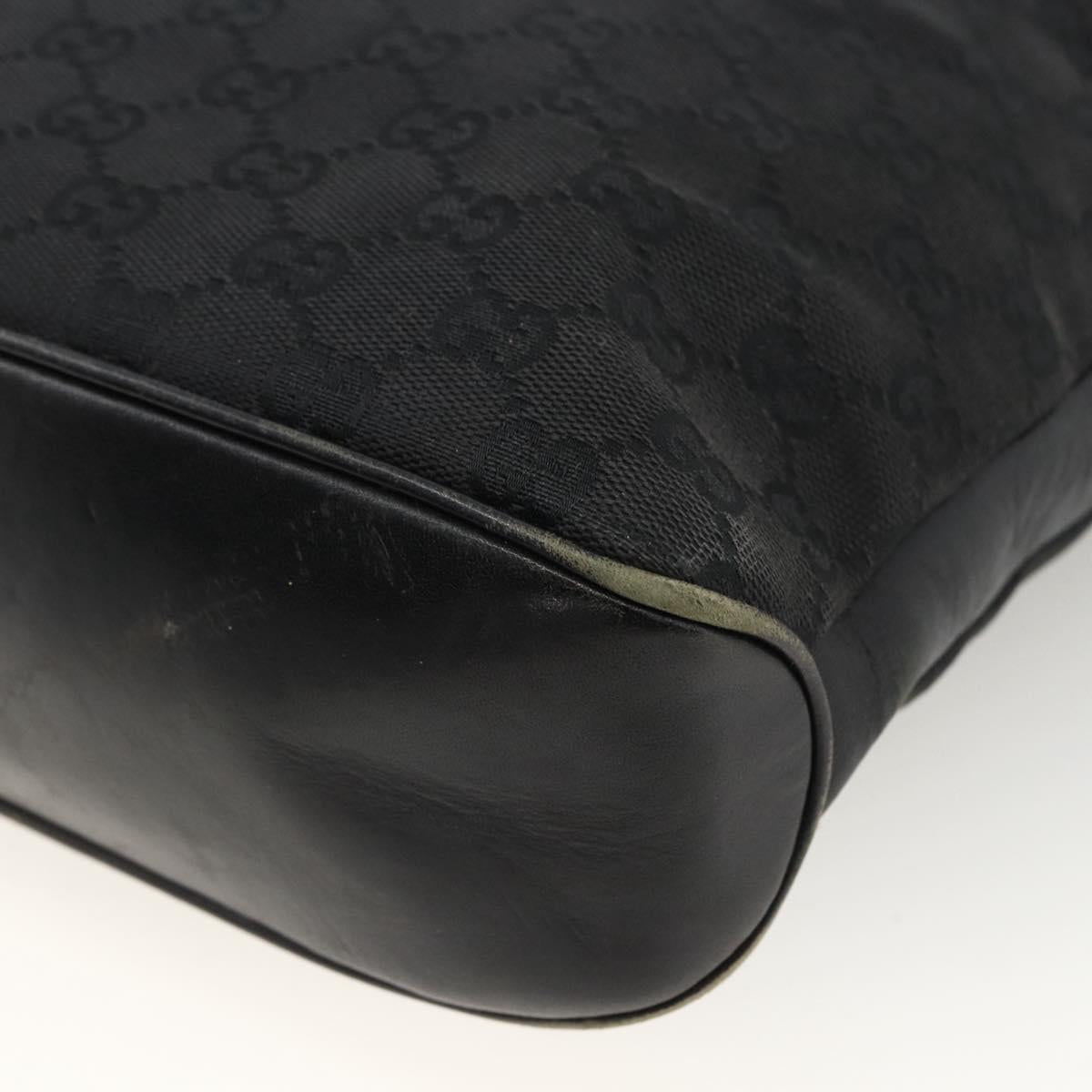 GUCCI GG Canvas Shoulder Bag Black Silver 109097 Auth 172771