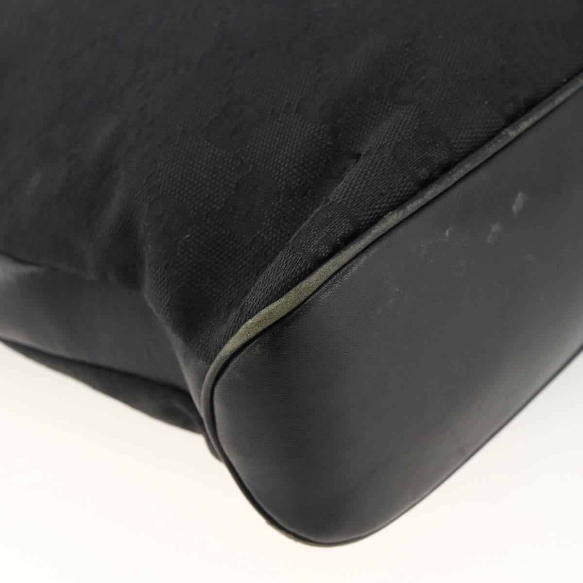 GUCCI GG Canvas Shoulder Bag Black Silver 109097 Auth 172771