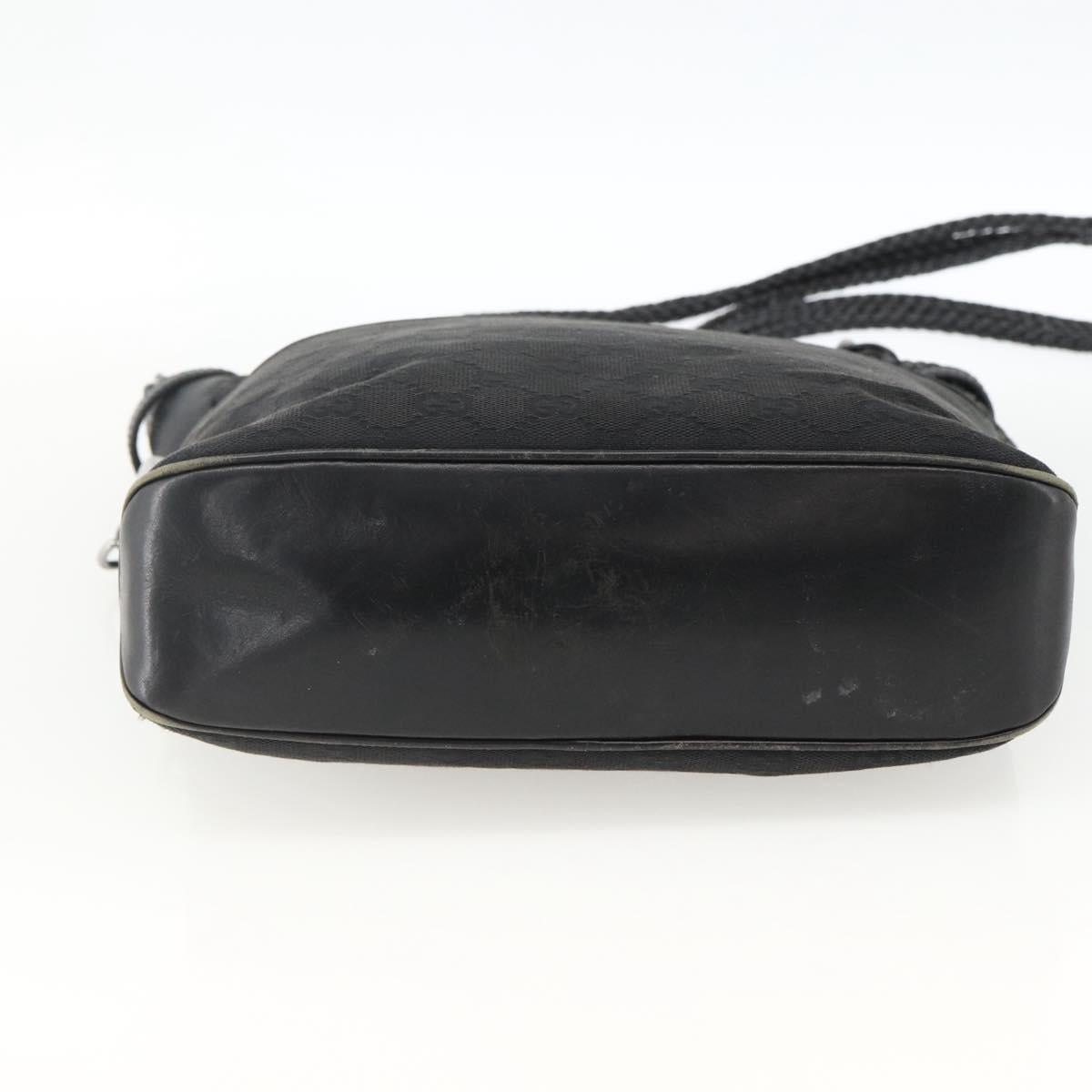 GUCCI GG Canvas Shoulder Bag Black Silver 109097 Auth 172771