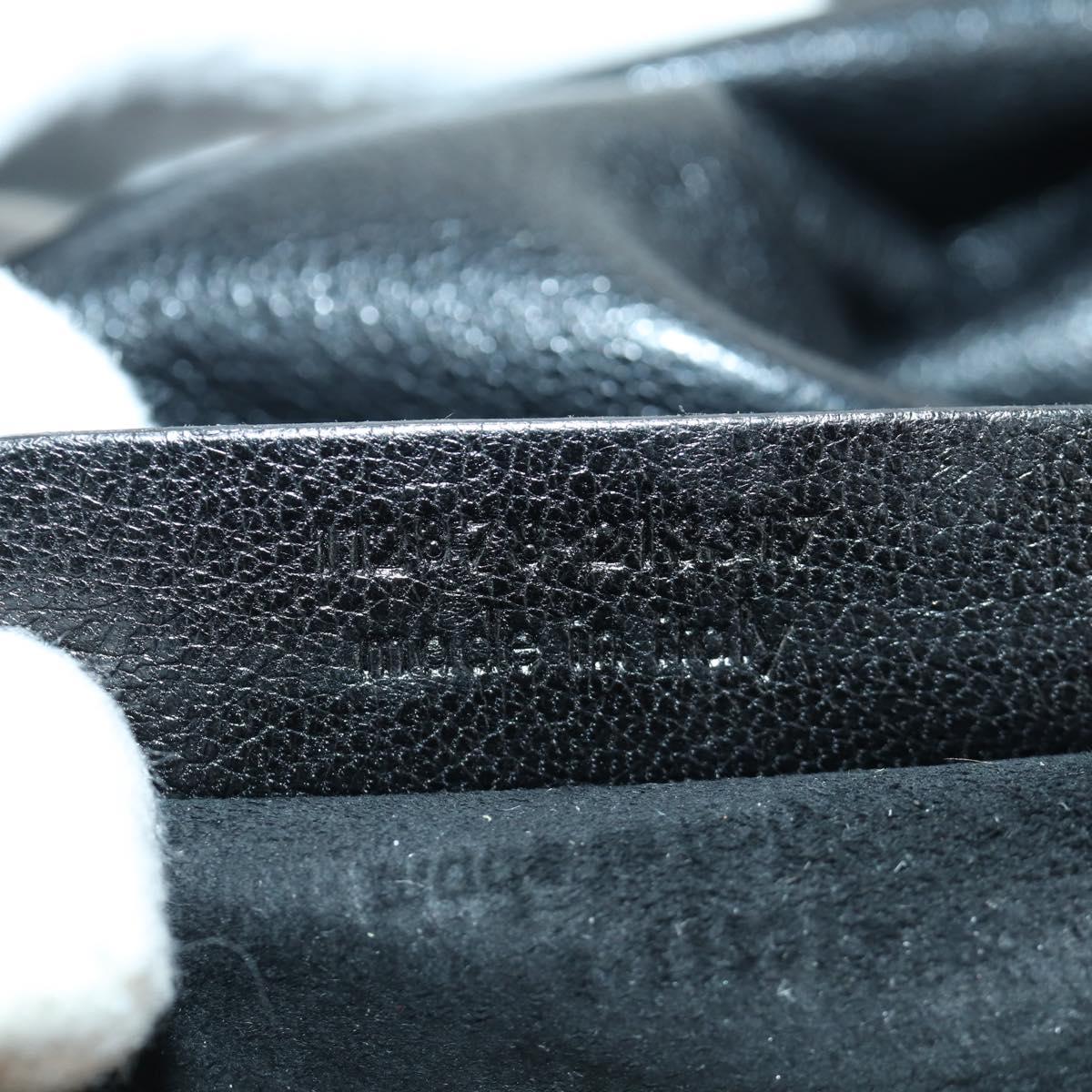 SAINT LAURENT Shoulder Bag Leather Black Silver Auth 172776V