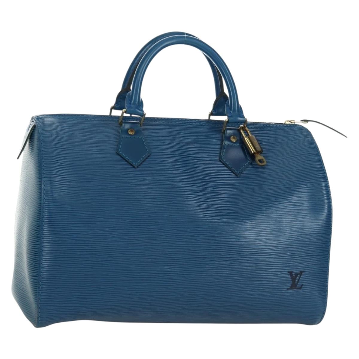 LOUIS VUITTON Epi Speedy 30 Hand Bag Toledo Blue M43005 LV Auth 172778V