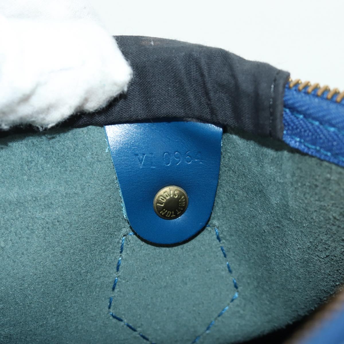 LOUIS VUITTON Epi Speedy 30 Hand Bag Toledo Blue M43005 LV Auth 172778V