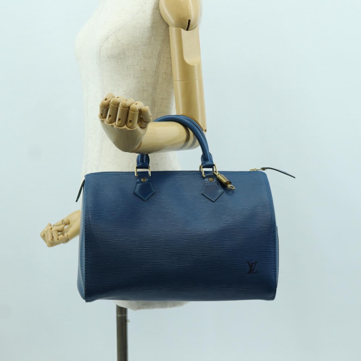 LOUIS VUITTON Epi Speedy 30 Hand Bag Toledo Blue M43005 LV Auth 172778V
