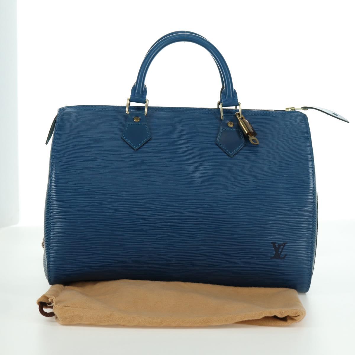 LOUIS VUITTON Epi Speedy 30 Hand Bag Toledo Blue M43005 LV Auth 172778V