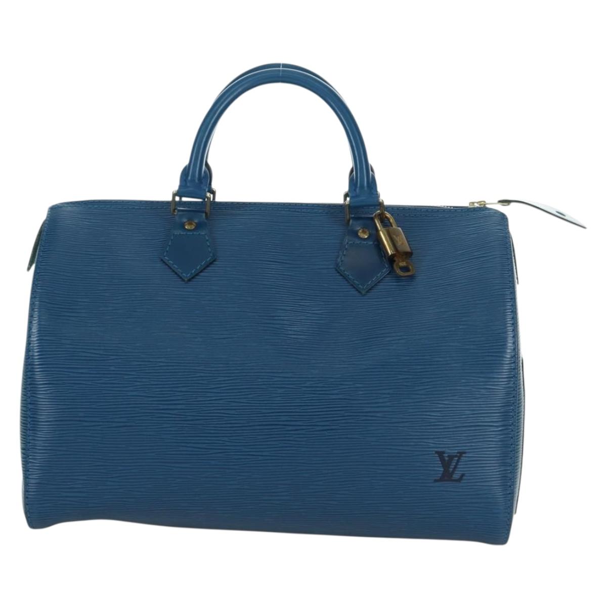 LOUIS VUITTON Epi Speedy 30 Hand Bag Toledo Blue M43005 LV Auth 172778V