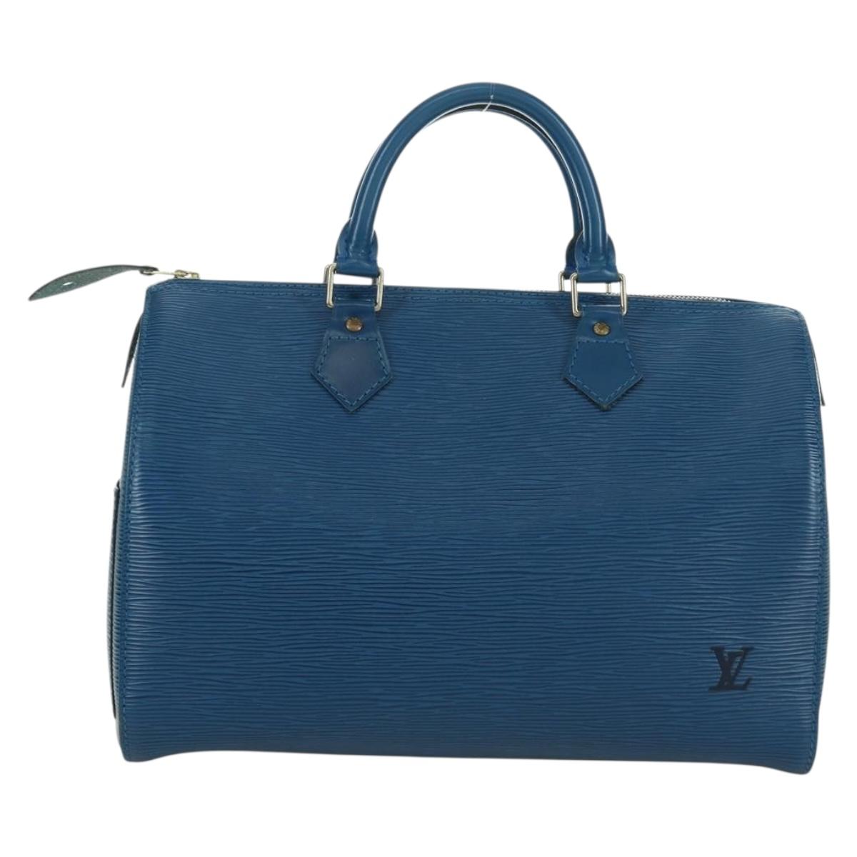 LOUIS VUITTON Epi Speedy 30 Hand Bag Toledo Blue M43005 LV Auth 172778V
