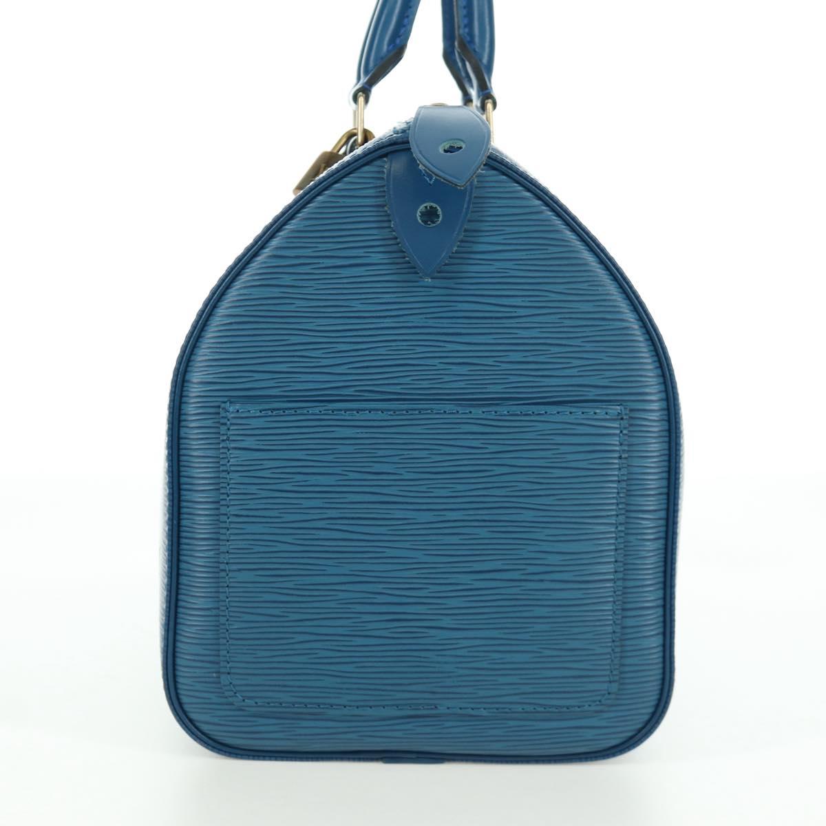 LOUIS VUITTON Epi Speedy 30 Hand Bag Toledo Blue M43005 LV Auth 172778V