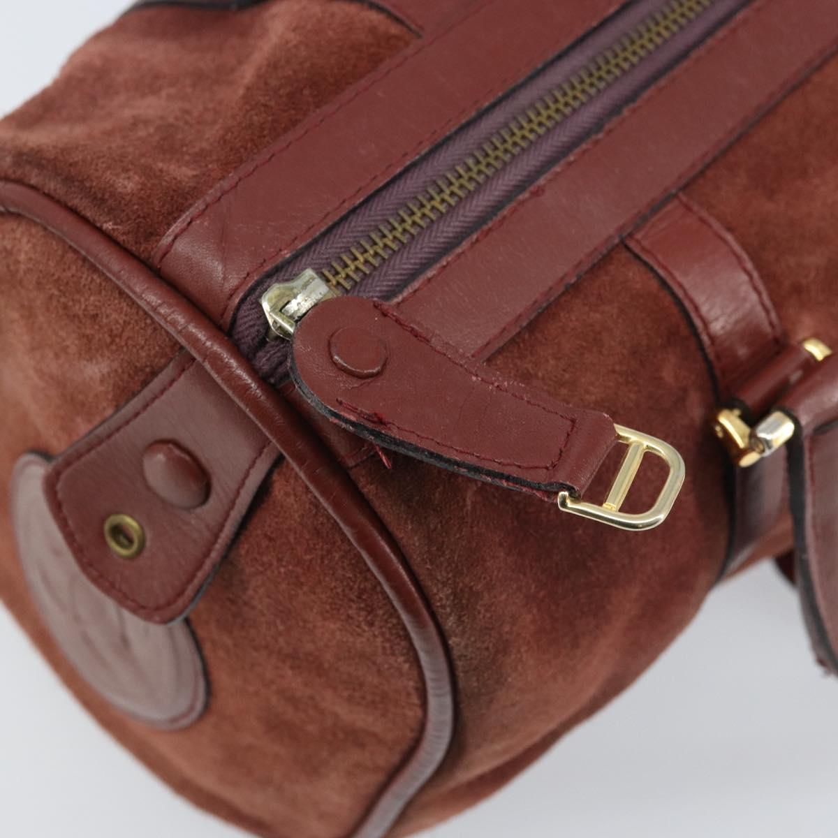 CARTIER Must Line Hand Bag Leather Bordeaux Gold Auth 172781