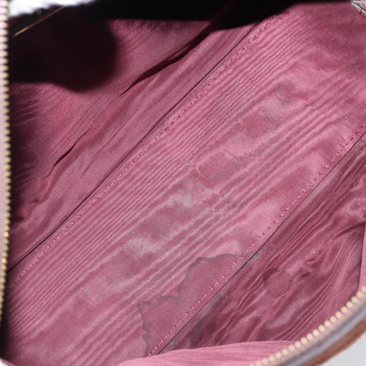 CARTIER Must Line Hand Bag Leather Bordeaux Gold Auth 172781