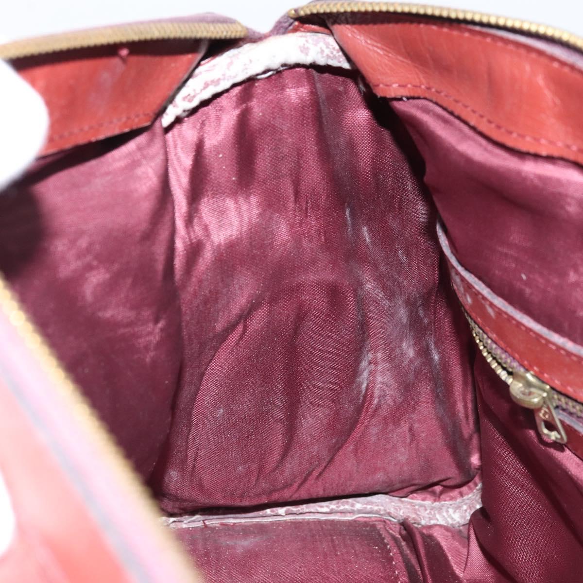 CARTIER Must Line Hand Bag Leather Bordeaux Gold Auth 172781