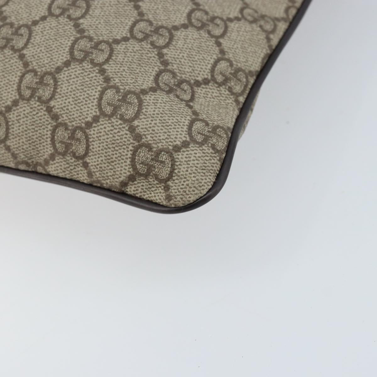GUCCI GG Supreme Shoulder Bag PVC Beige Silver 141626 Auth 172783