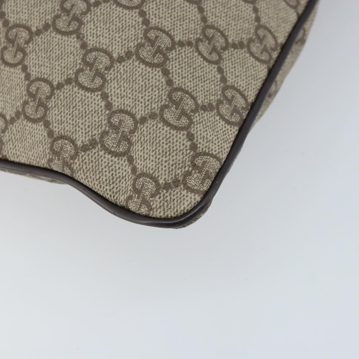 GUCCI GG Supreme Shoulder Bag PVC Beige Silver 141626 Auth 172783