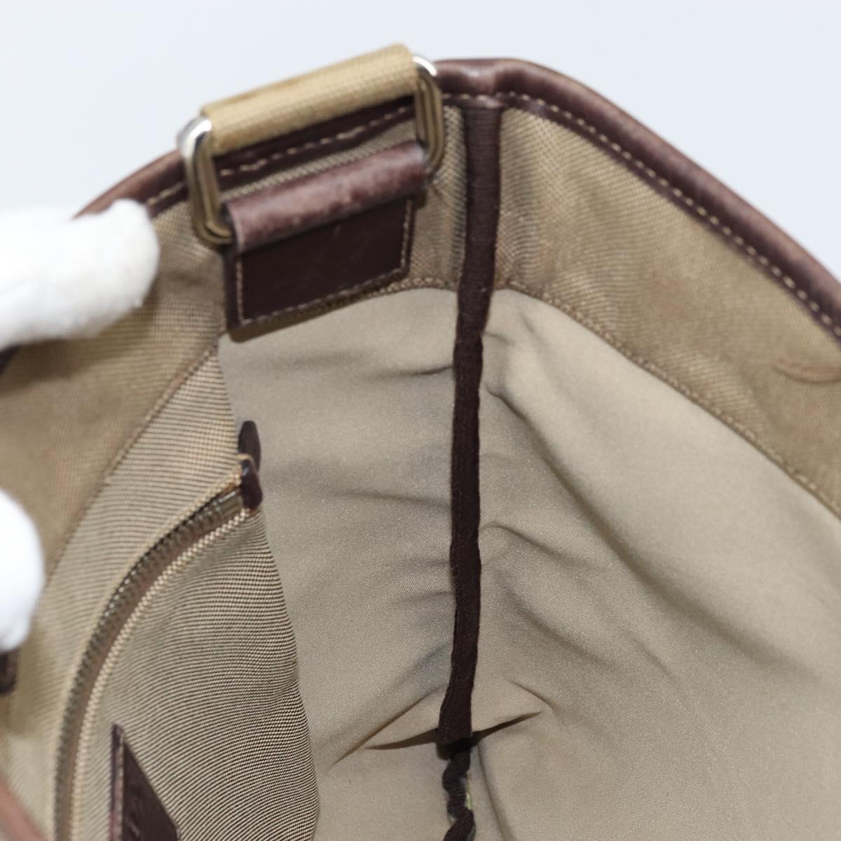 PRADA Shoulder Bag Canvas Beige Silver Auth 172784