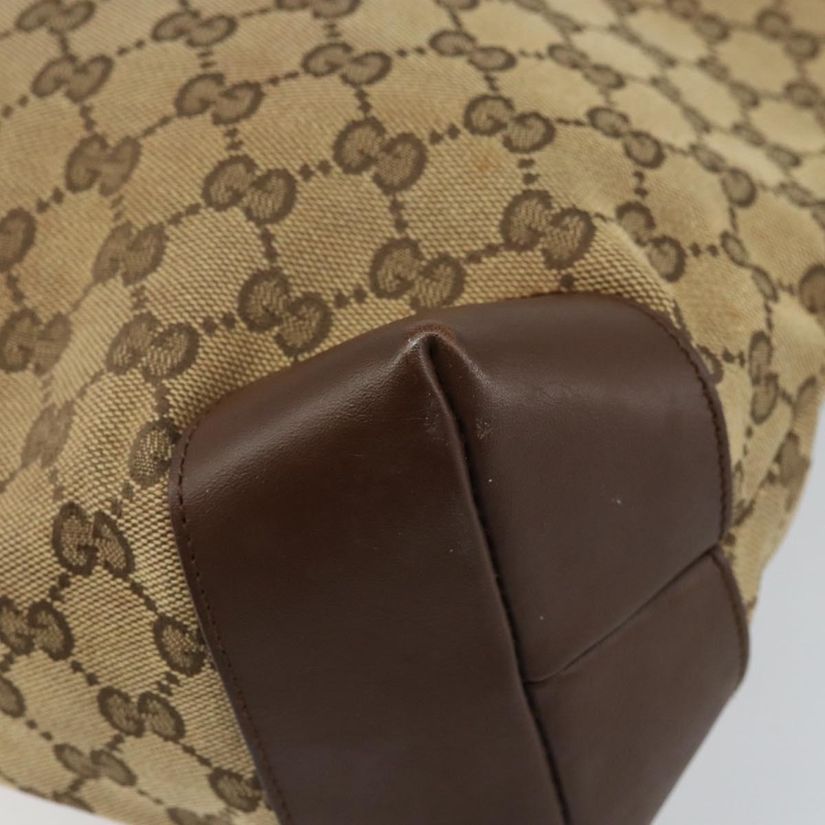 GUCCI GG Canvas Tote Bag Beige Silver 019 0426 3444 Auth 172788