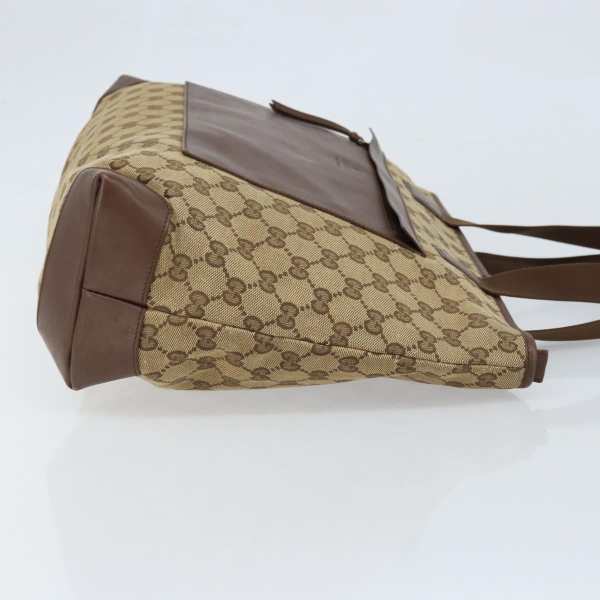 GUCCI GG Canvas Tote Bag Beige Silver 019 0426 3444 Auth 172788