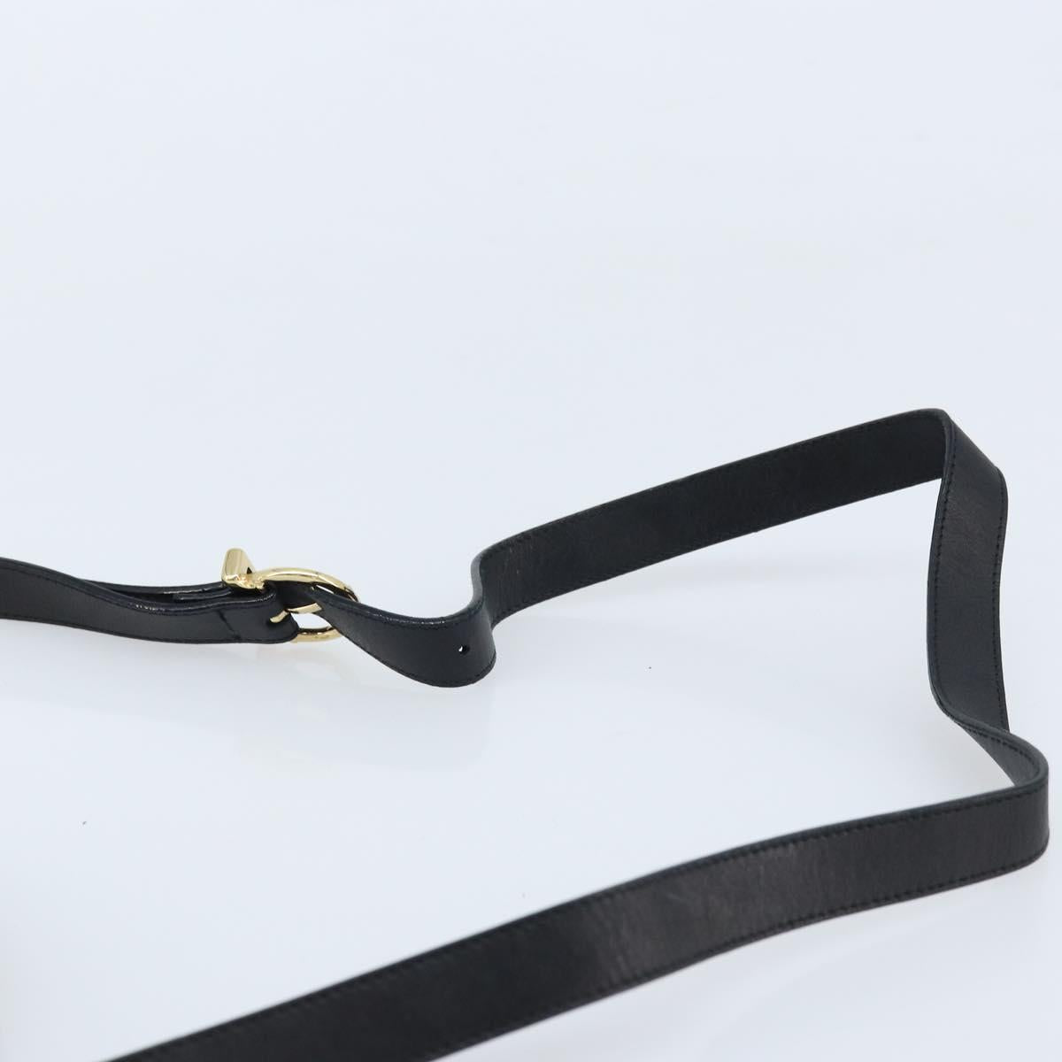 Salvatore Ferragamo Gancini Hand Bag Leather 2way Black Gold Auth 172790