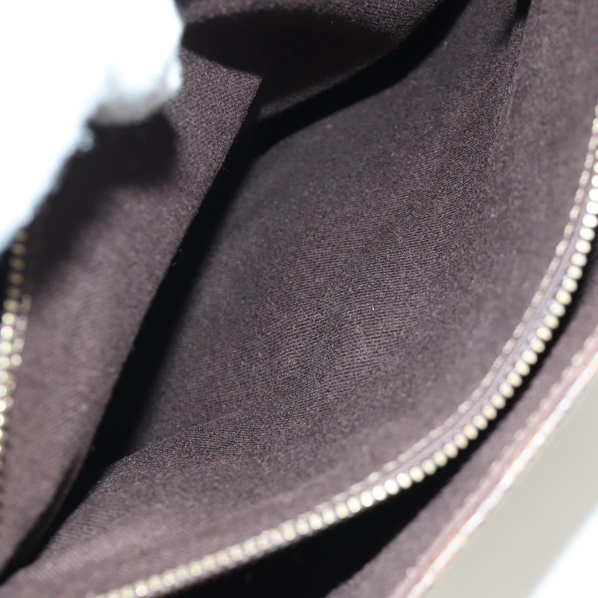 CELINE Macadam Canvas Tote Bag PVC Leather Brown Gold Auth 172793V