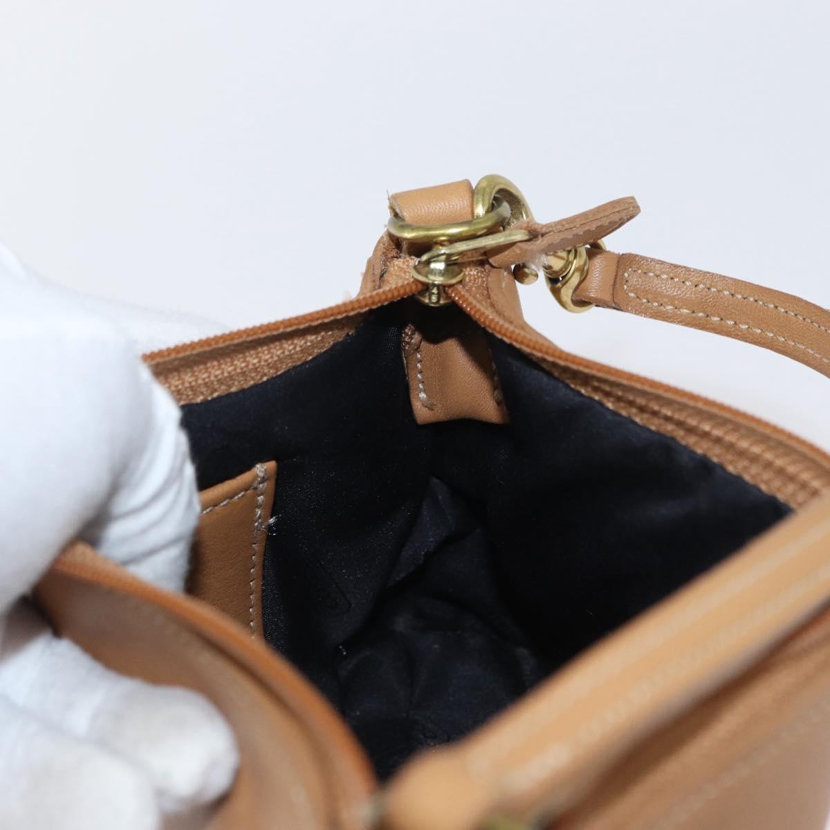 Coach Hand Pouch PVC Beige Gold Auth 172805
