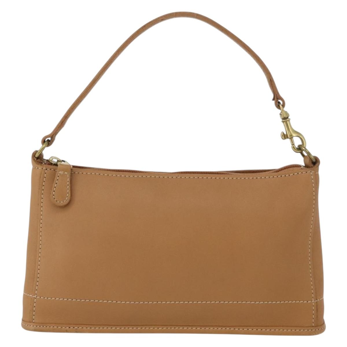 Coach Hand Pouch PVC Beige Gold Auth 172805