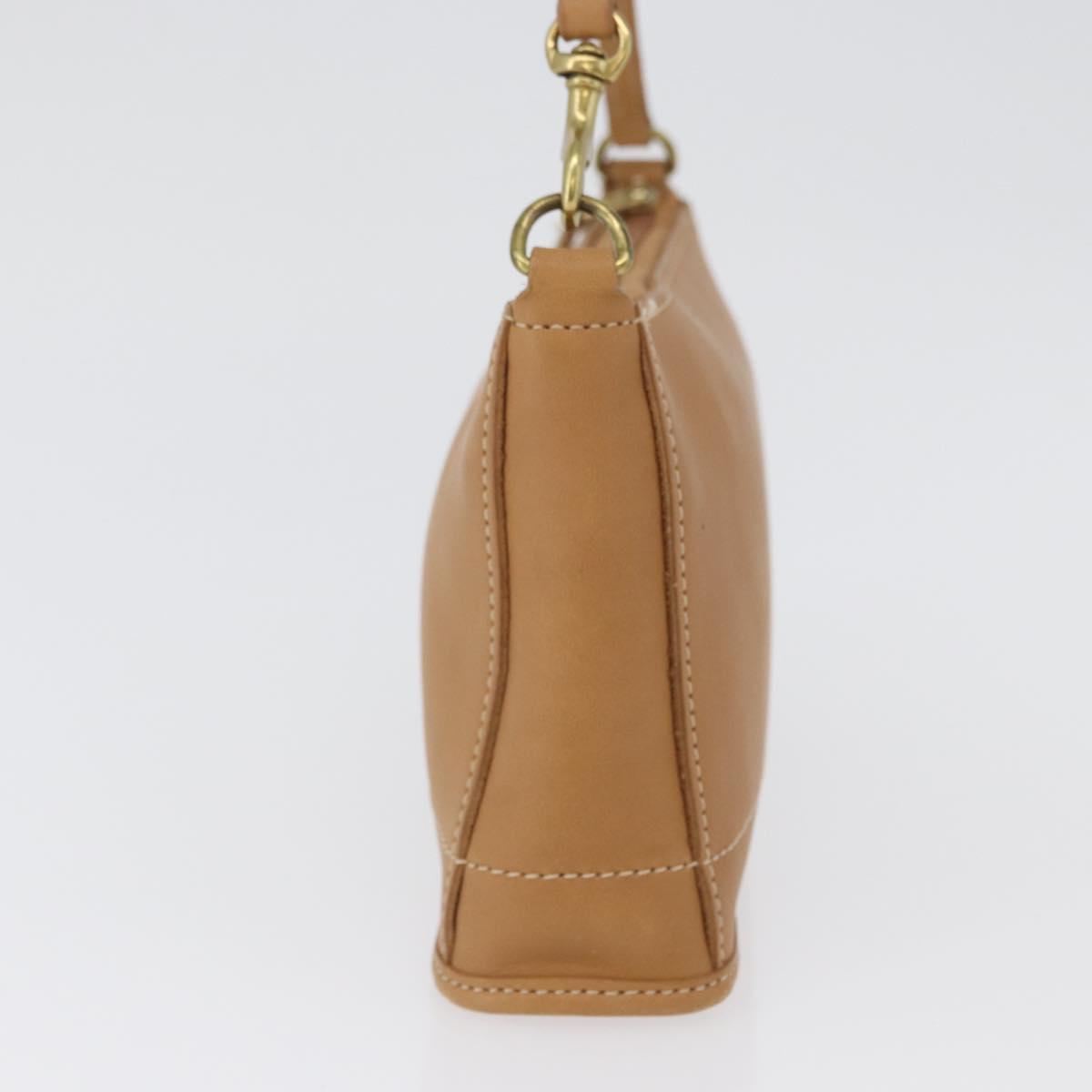 Coach Hand Pouch PVC Beige Gold Auth 172805