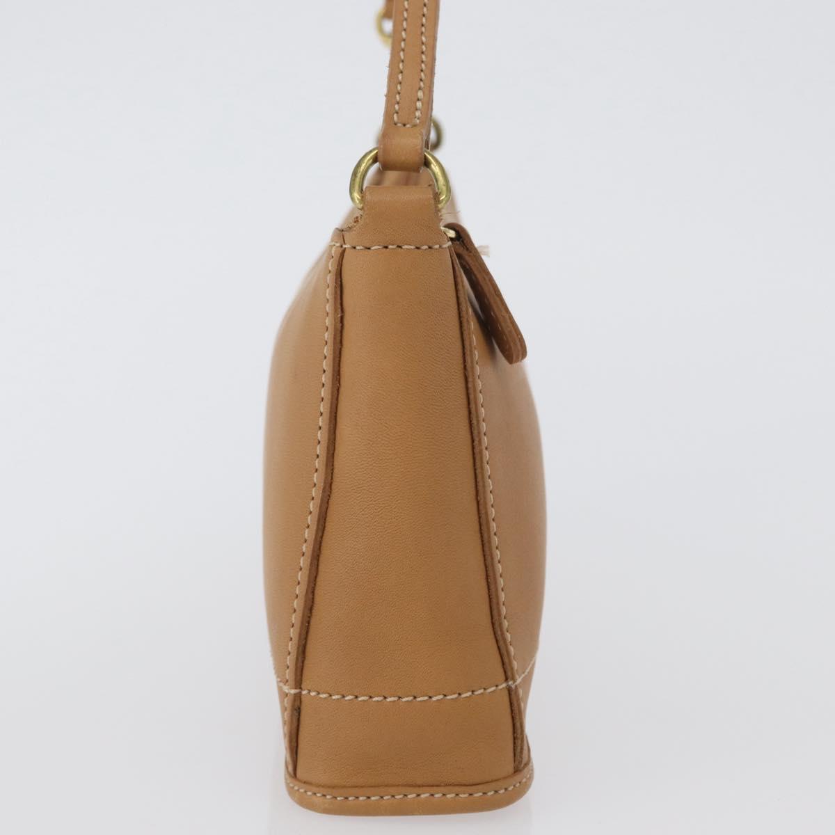 Coach Hand Pouch PVC Beige Gold Auth 172805